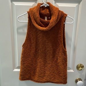 Pilcro Women’s Anthropologie medium copper sleeveless turtle neck sweater